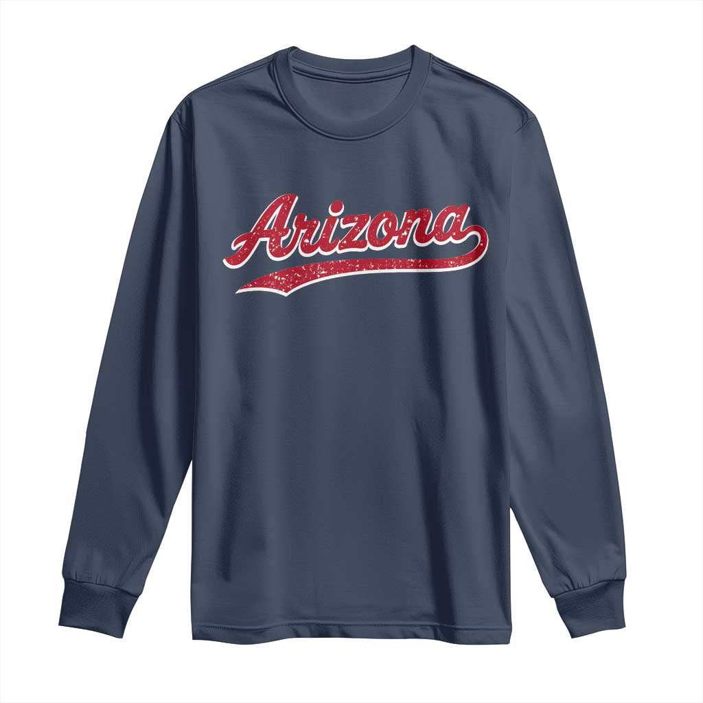 Arizona Varsity Script Classic Sports Jersey Style Long Sleeve Shirt TS11 Navy Print Your Wear