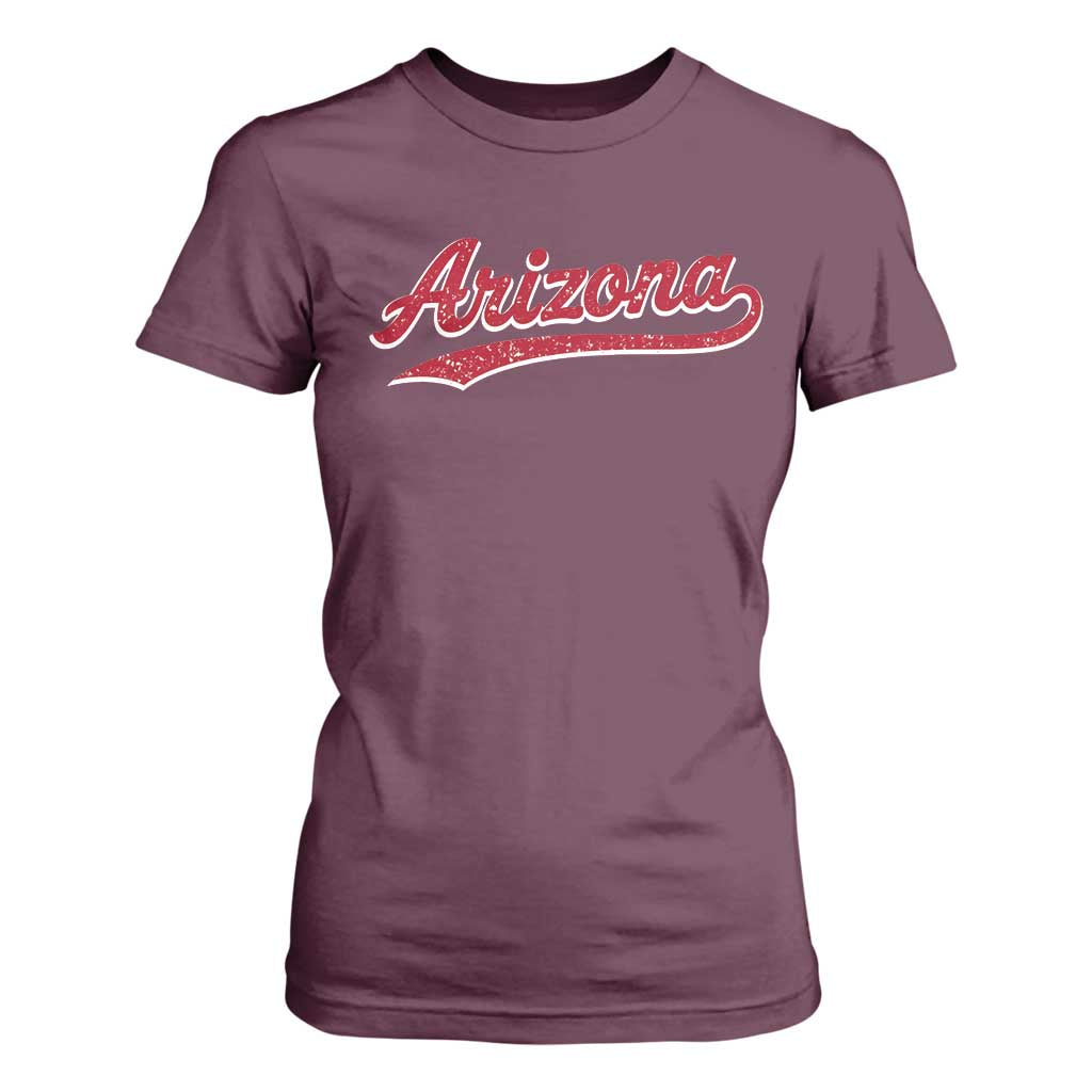 Arizona Varsity Script Classic Sports Jersey Style T Shirt For Women TS11 Maroon Print Your Wear