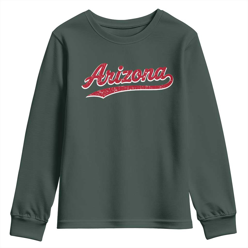 Arizona Varsity Script Classic Sports Jersey Style Youth Sweatshirt TS11 Dark Forest Green Print Your Wear