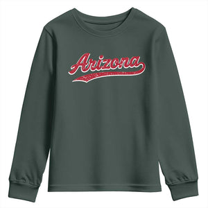 Arizona Varsity Script Classic Sports Jersey Style Youth Sweatshirt TS11 Dark Forest Green Print Your Wear