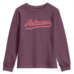 Arizona Varsity Script Classic Sports Jersey Style Youth Sweatshirt TS11 Maroon Print Your Wear