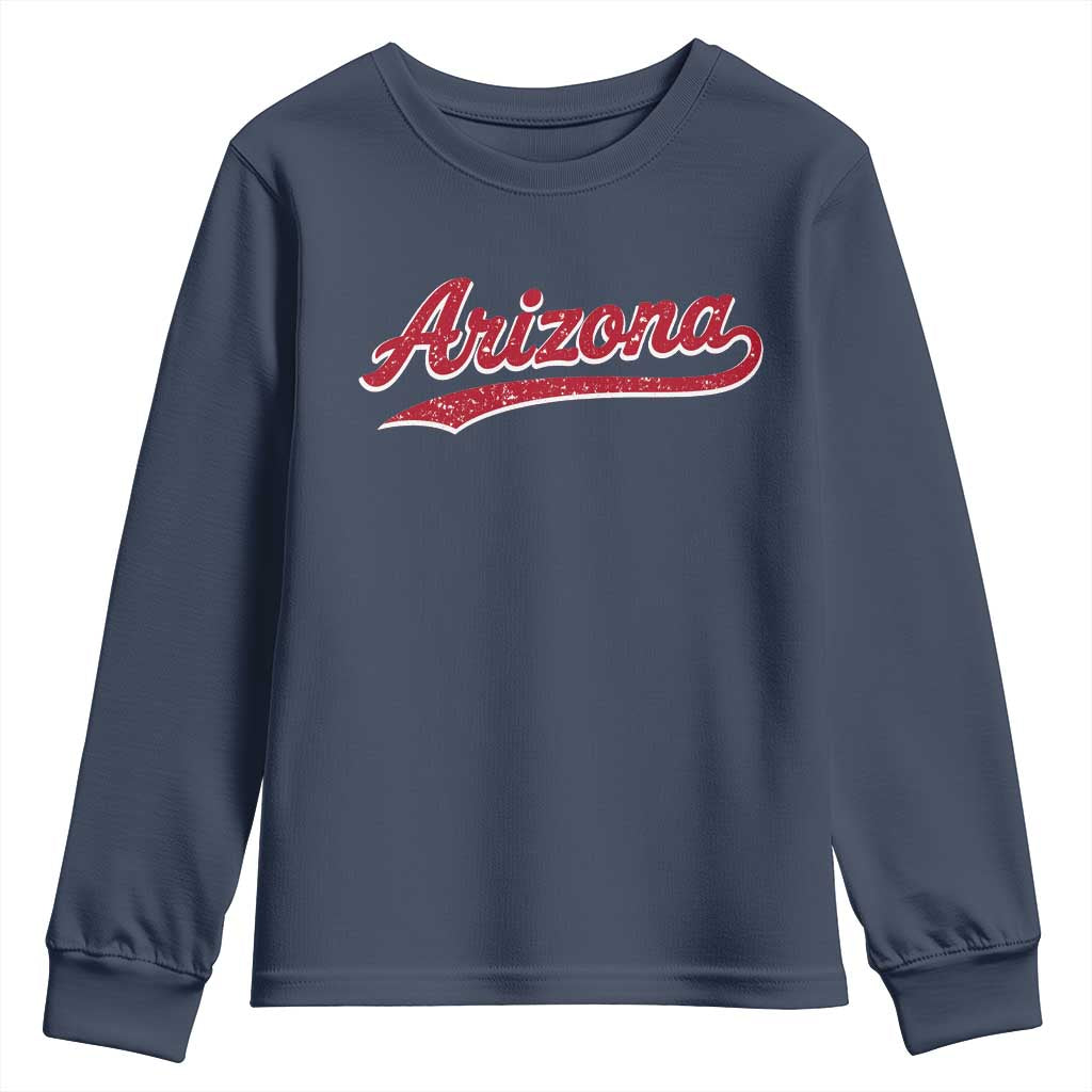 Arizona Varsity Script Classic Sports Jersey Style Youth Sweatshirt TS11 Navy Print Your Wear