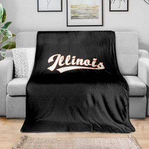 Illinois Vintage Orange Varsity Script Text Classic Sports Jersey Style Throw Blanket TS11 Print Your Wear