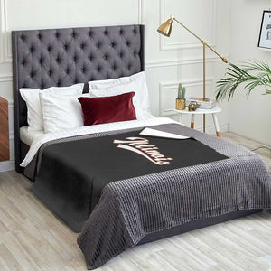 Illinois Vintage Orange Varsity Script Text Classic Sports Jersey Style Throw Blanket TS11 Print Your Wear
