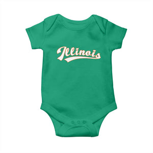 Illinois Vintage Orange Varsity Script Text Classic Sports Jersey Style Baby Onesie TS11 Irish Green Print Your Wear
