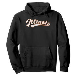 Illinois Vintage Orange Varsity Script Text Classic Sports Jersey Style Hoodie TS11 Black Print Your Wear