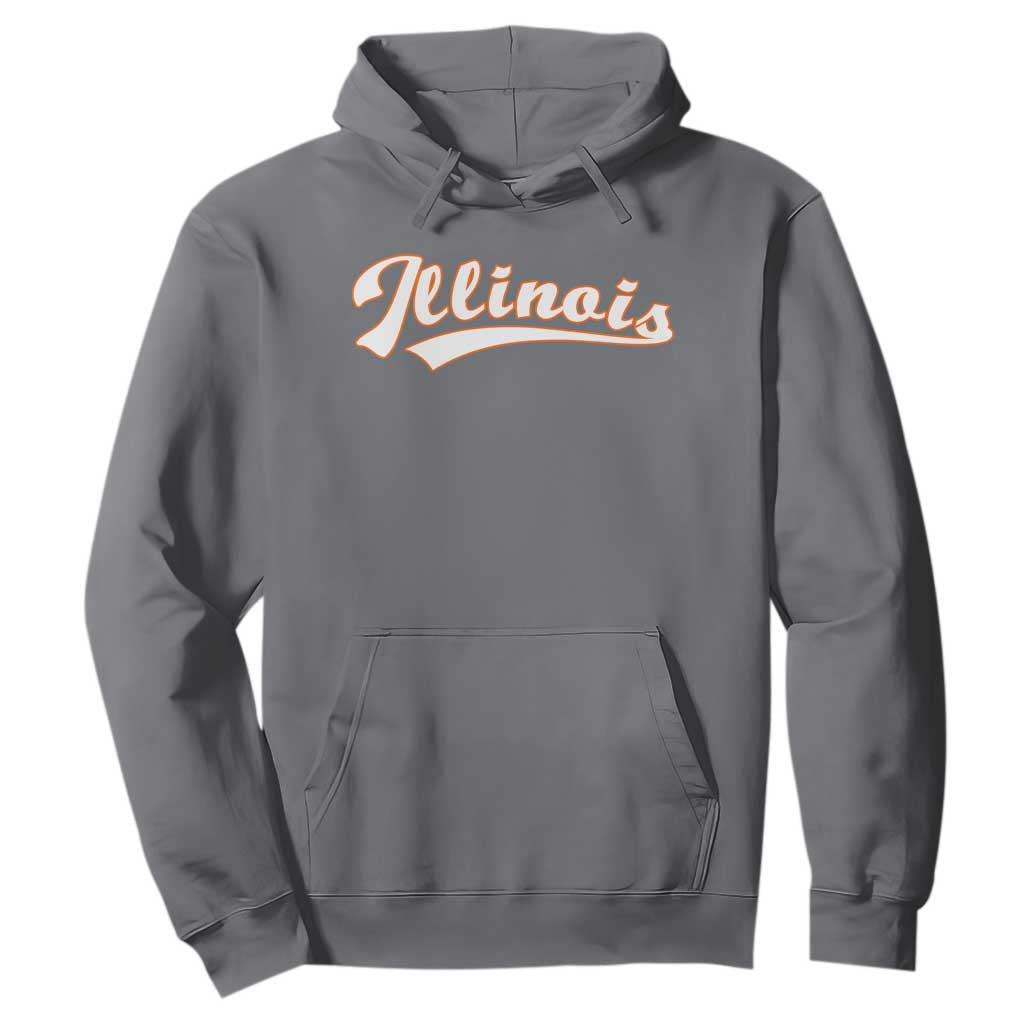 Illinois Vintage Orange Varsity Script Text Classic Sports Jersey Style Hoodie TS11 Charcoal Print Your Wear