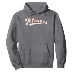 Illinois Vintage Orange Varsity Script Text Classic Sports Jersey Style Hoodie TS11 Charcoal Print Your Wear