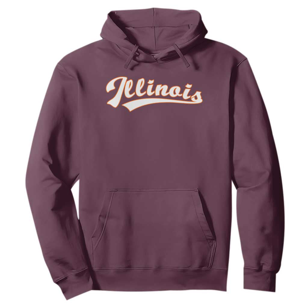Illinois Vintage Orange Varsity Script Text Classic Sports Jersey Style Hoodie TS11 Maroon Print Your Wear