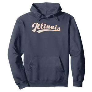 Illinois Vintage Orange Varsity Script Text Classic Sports Jersey Style Hoodie TS11 Navy Print Your Wear