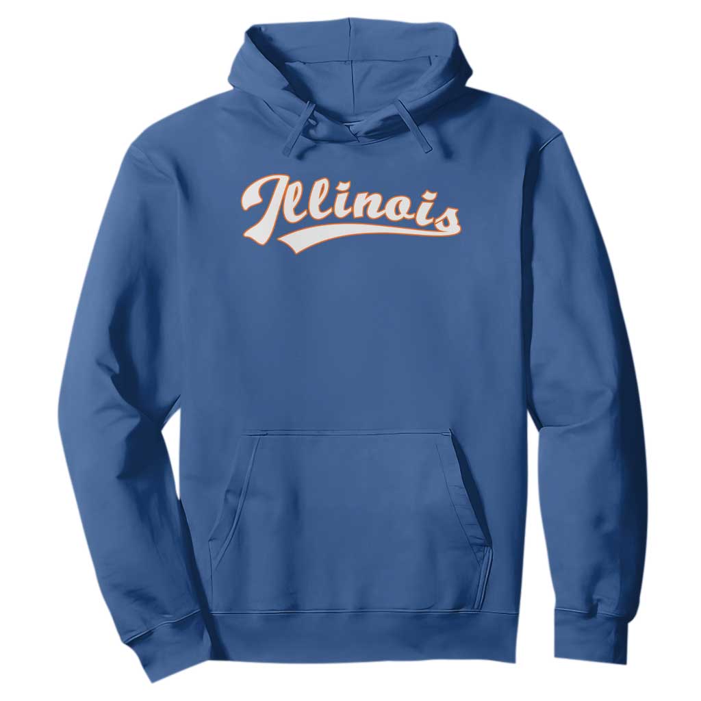 Illinois Vintage Orange Varsity Script Text Classic Sports Jersey Style Hoodie TS11 Royal Blue Print Your Wear