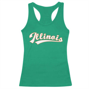 Illinois Vintage Orange Varsity Script Text Classic Sports Jersey Style Racerback Tank Top TS11 Irish Green Print Your Wear