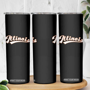 Illinois Vintage Orange Varsity Script Text Classic Sports Jersey Style Skinny Tumbler TS11 Print Your Wear