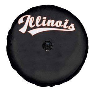 Illinois Vintage Orange Varsity Script Text Classic Sports Jersey Style Spare Tire Cover TS11 Print Your Wear