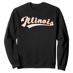 Illinois Vintage Orange Varsity Script Text Classic Sports Jersey Style Sweatshirt TS11 Black Print Your Wear