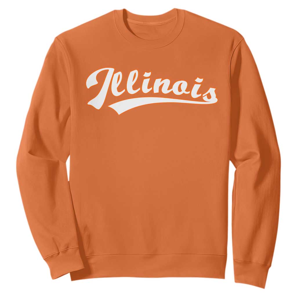 Illinois Vintage Orange Varsity Script Text Classic Sports Jersey Style Sweatshirt TS11 Orange Print Your Wear