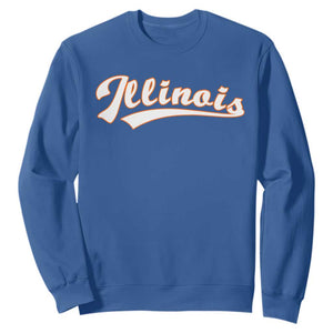 Illinois Vintage Orange Varsity Script Text Classic Sports Jersey Style Sweatshirt TS11 Royal Blue Print Your Wear