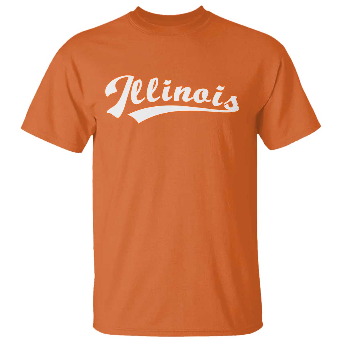 Illinois Vintage Orange Varsity Script Text Classic Sports Jersey Style T Shirt TS11 Orange Print Your Wear