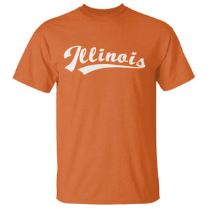 Illinois Vintage Orange Varsity Script Text Classic Sports Jersey Style T Shirt TS11 Orange Print Your Wear