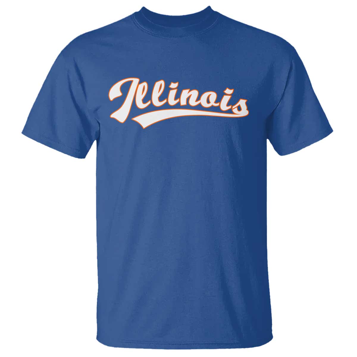 Illinois Vintage Orange Varsity Script Text Classic Sports Jersey Style T Shirt TS11 Royal Blue Print Your Wear