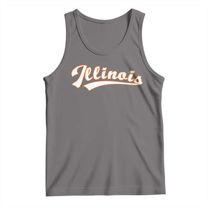 Illinois Vintage Orange Varsity Script Text Classic Sports Jersey Style Tank Top TS11 Deep Heather Print Your Wear