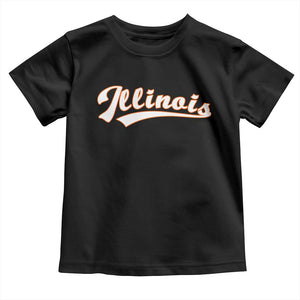 Illinois Vintage Orange Varsity Script Text Classic Sports Jersey Style Toddler T Shirt TS11 Black Print Your Wear