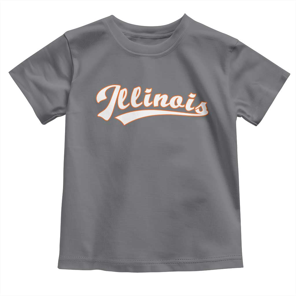 Illinois Vintage Orange Varsity Script Text Classic Sports Jersey Style Toddler T Shirt TS11 Charcoal Print Your Wear