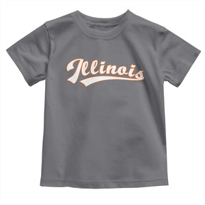 Illinois Vintage Orange Varsity Script Text Classic Sports Jersey Style Toddler T Shirt TS11 Charcoal Print Your Wear