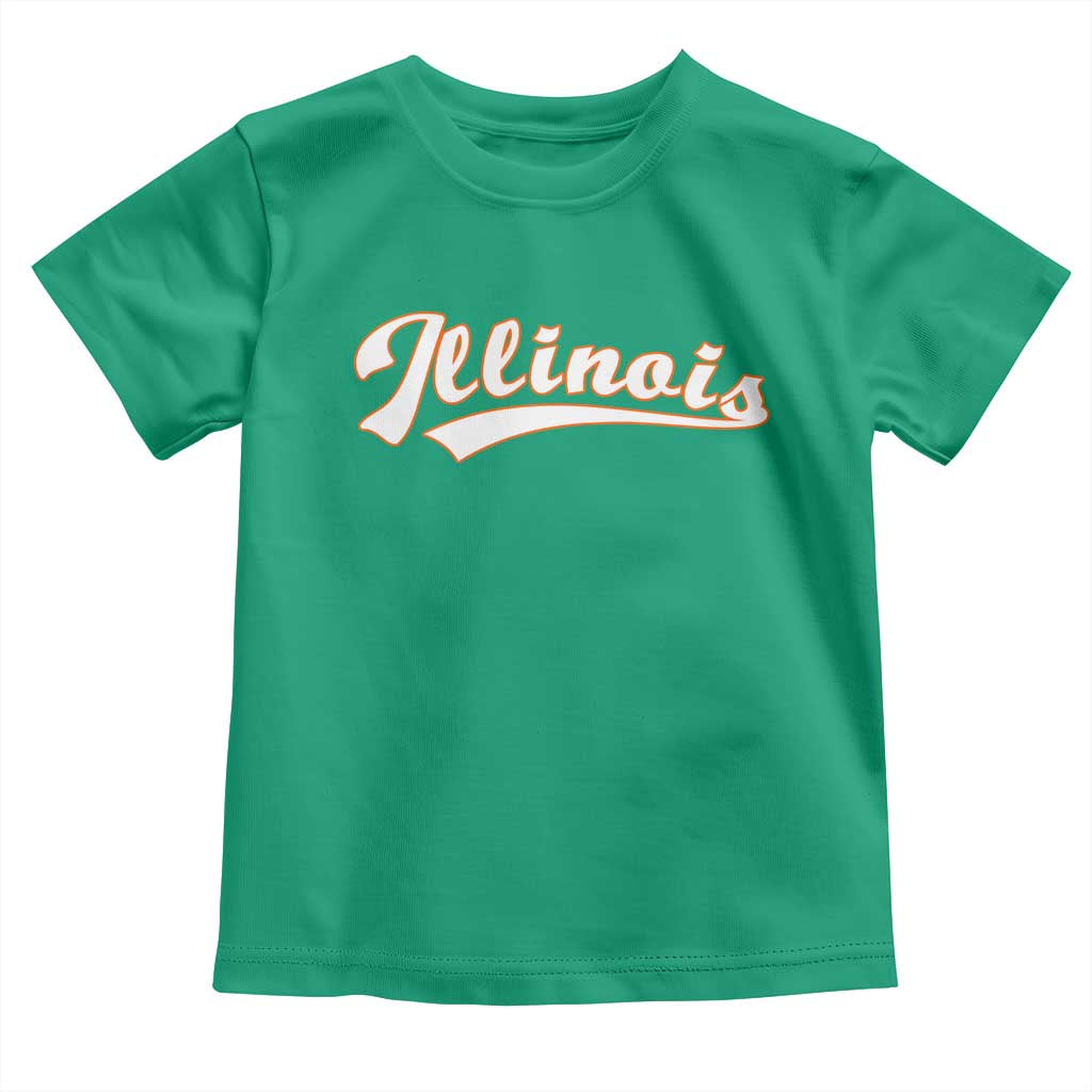 Illinois Vintage Orange Varsity Script Text Classic Sports Jersey Style Toddler T Shirt TS11 Irish Green Print Your Wear