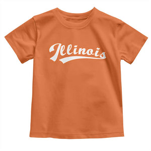 Illinois Vintage Orange Varsity Script Text Classic Sports Jersey Style Toddler T Shirt TS11 Orange Print Your Wear