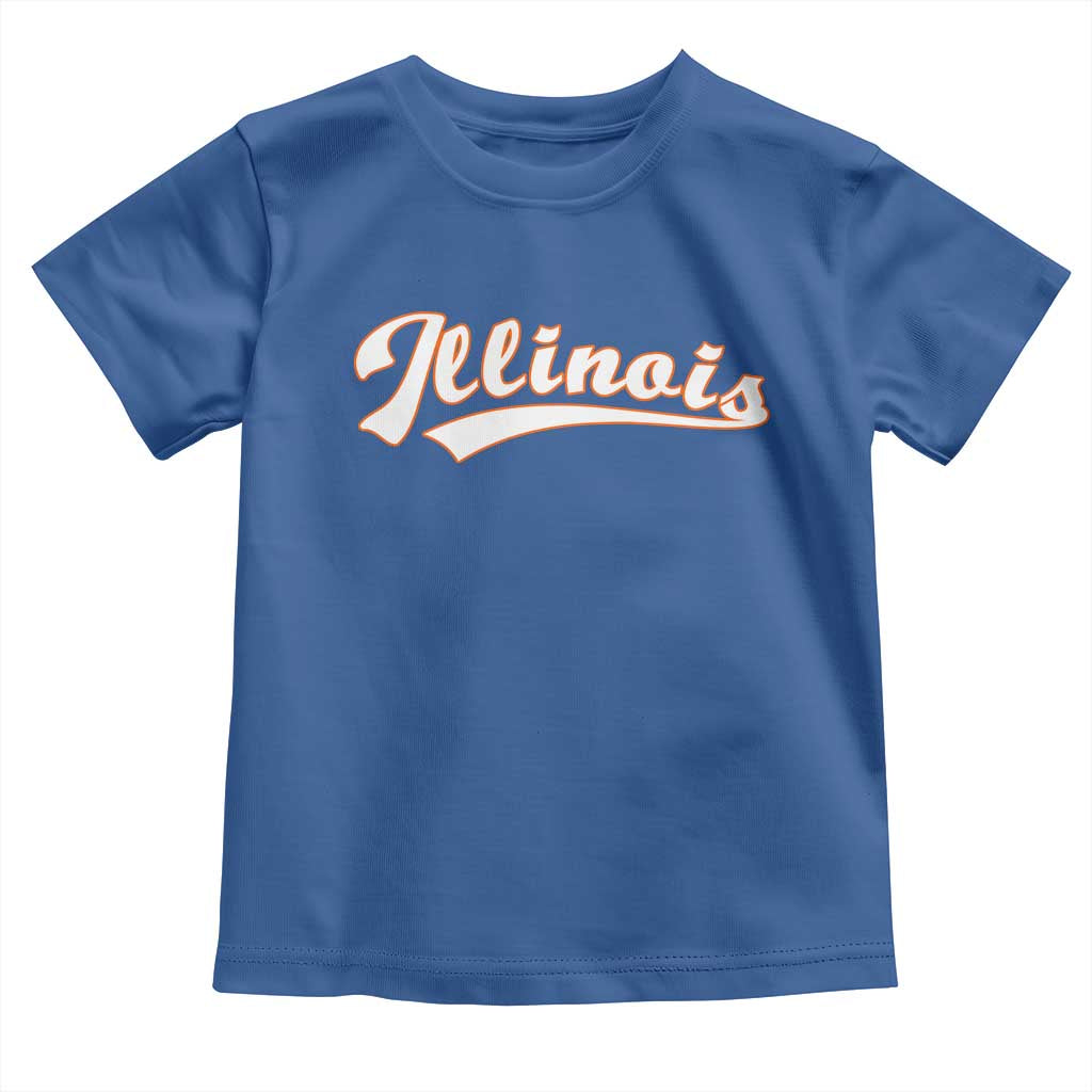 Illinois Vintage Orange Varsity Script Text Classic Sports Jersey Style Toddler T Shirt TS11 Royal Blue Print Your Wear