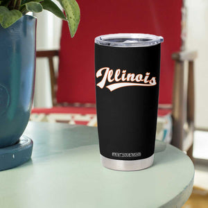 Illinois Vintage Orange Varsity Script Text Classic Sports Jersey Style Tumbler Cup TS11 Print Your Wear
