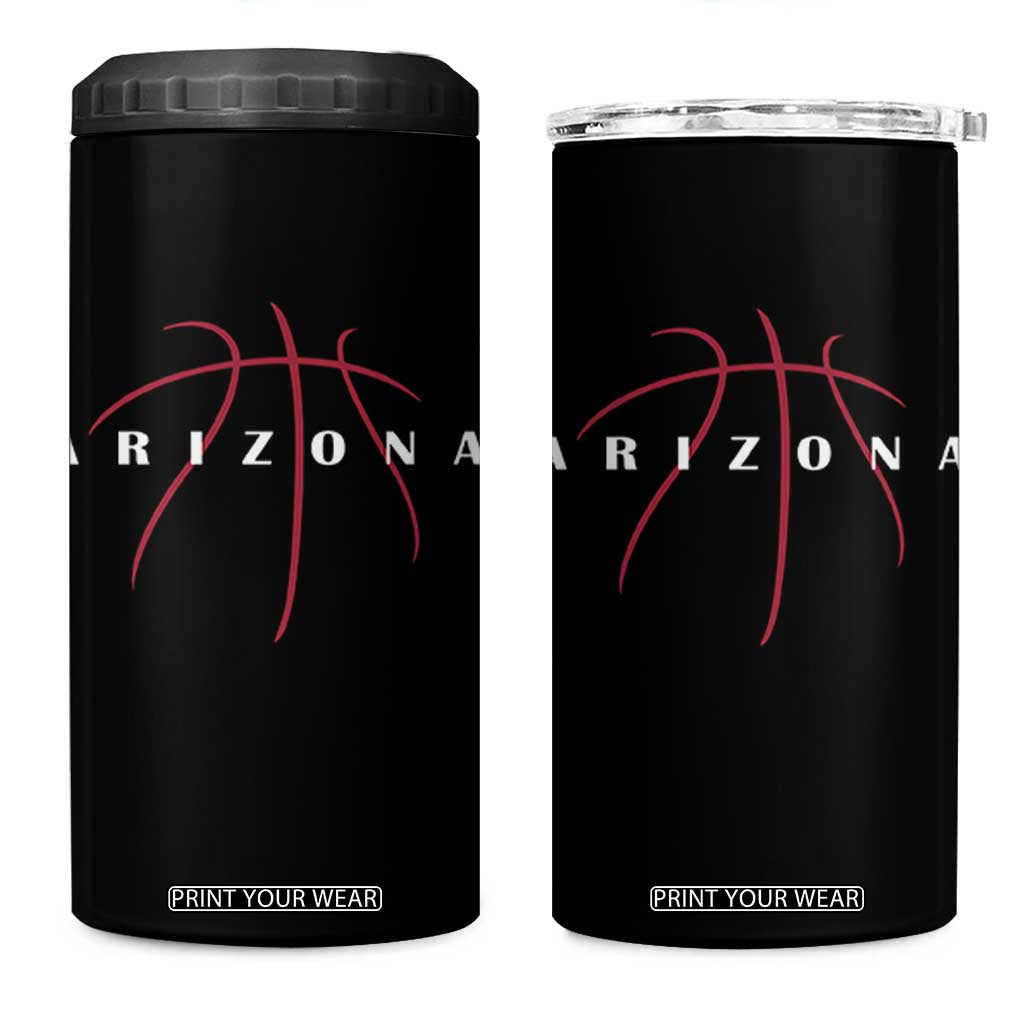 Arizona Fan Basketball Grooves Graphic AZ State 4 in 1 Can Cooler Tumbler TS11 One Size: 16 oz Black Print Your Wear