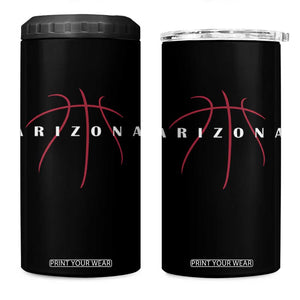 Arizona Fan Basketball Grooves Graphic AZ State 4 in 1 Can Cooler Tumbler TS11 One Size: 16 oz Black Print Your Wear