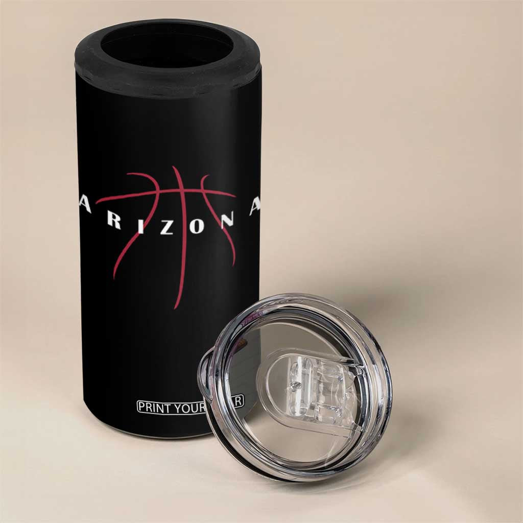 Arizona Fan Basketball Grooves Graphic AZ State 4 in 1 Can Cooler Tumbler TS11 Print Your Wear