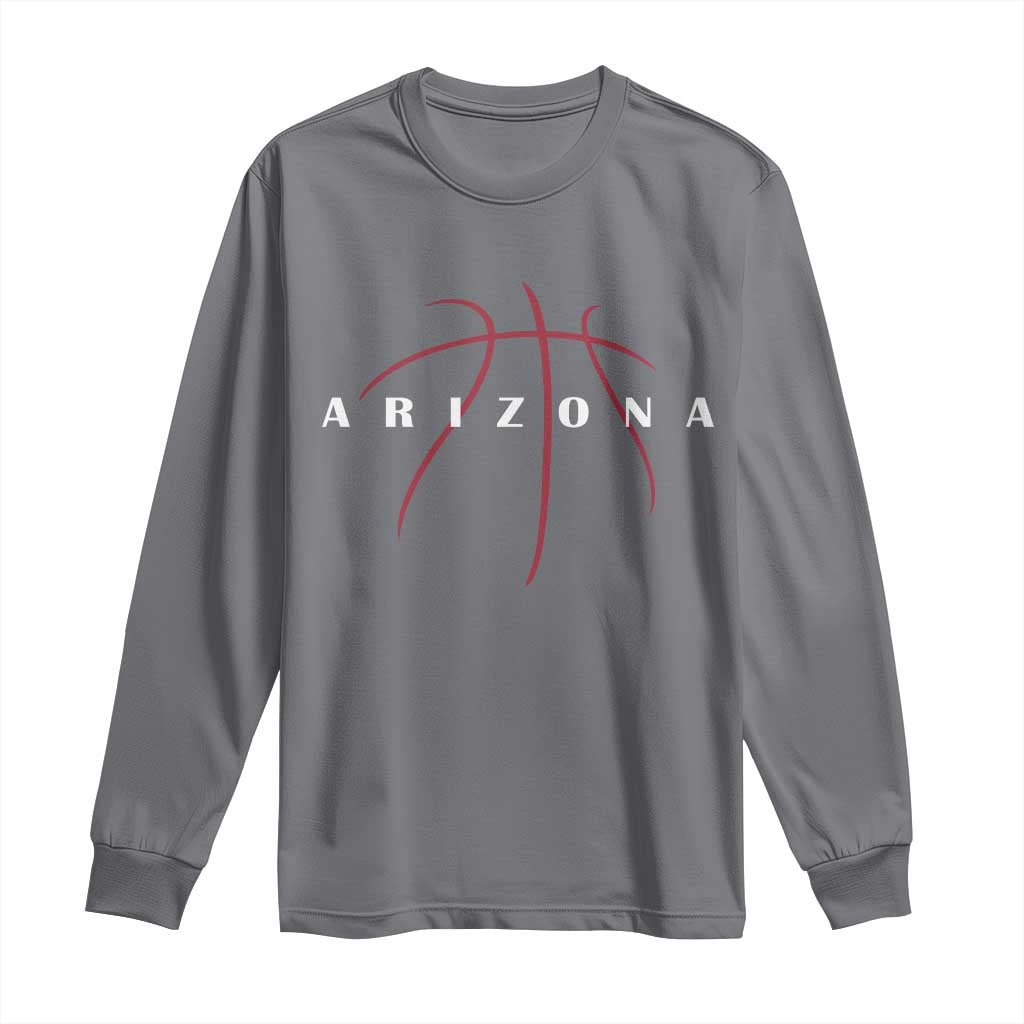Arizona Fan Basketball Grooves Graphic AZ State Long Sleeve Shirt TS11 Charcoal Print Your Wear