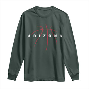 Arizona Fan Basketball Grooves Graphic AZ State Long Sleeve Shirt TS11 Dark Forest Green Print Your Wear