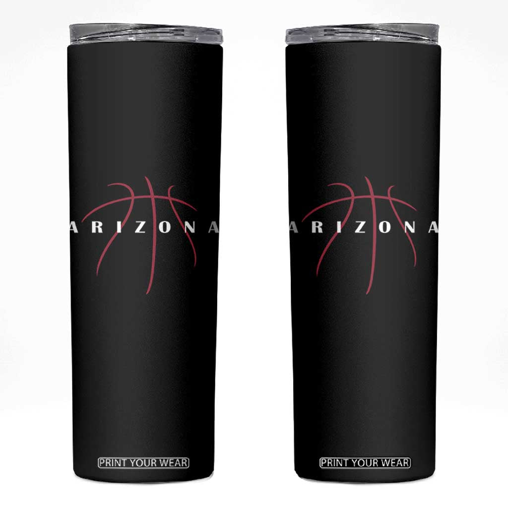 Arizona Fan Basketball Grooves Graphic AZ State Skinny Tumbler TS11 Black Print Your Wear