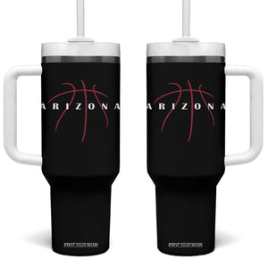 Arizona Fan Basketball Grooves Graphic AZ State Tumbler With Handle TS11 One Size: 40 oz Black Print Your Wear