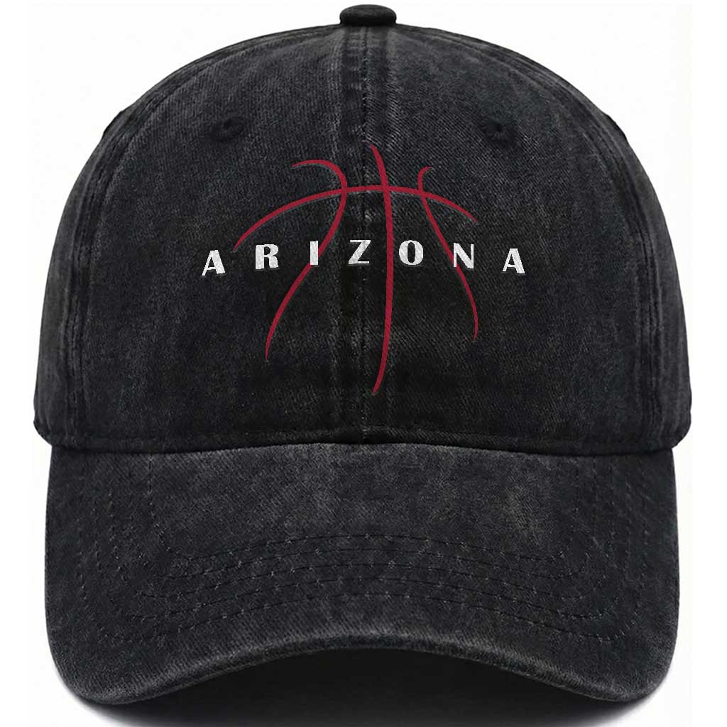 Arizona Fan Basketball Grooves Graphic AZ State Washed Cotton Baseball Cap TS11 Print Your Wear