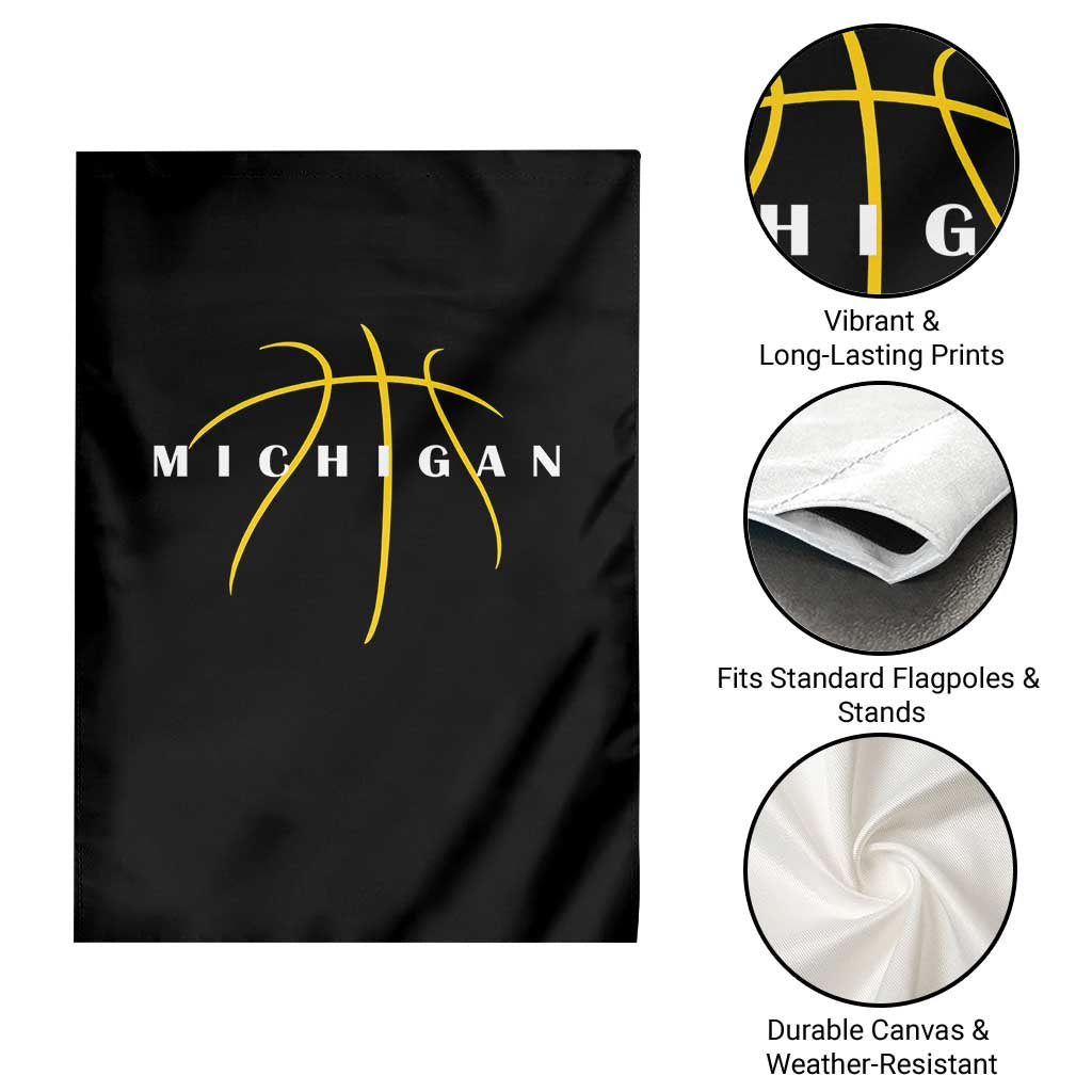 Michigan Fan Basketball Grooves Graphic MI State Garden Flag TS11 Print Your Wear