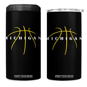 Michigan Fan Basketball Grooves Graphic MI State 4 in 1 Can Cooler Tumbler TS11 One Size: 16 oz Black Print Your Wear