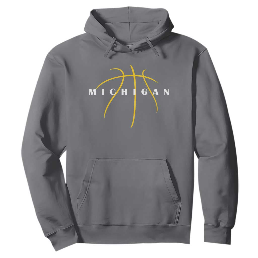 Michigan Fan Basketball Grooves Graphic MI State Hoodie TS11 Charcoal Print Your Wear