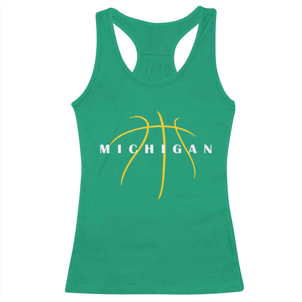 Michigan Fan Basketball Grooves Graphic MI State Racerback Tank Top TS11 Irish Green Print Your Wear