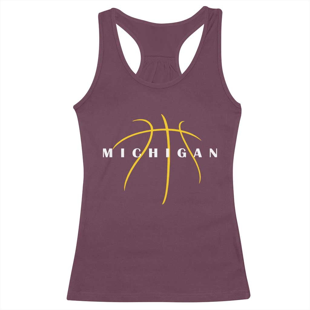 Michigan Fan Basketball Grooves Graphic MI State Racerback Tank Top TS11 Maroon Print Your Wear