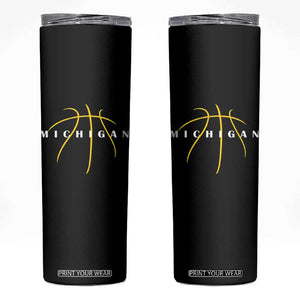 Michigan Fan Basketball Grooves Graphic MI State Skinny Tumbler TS11 Black Print Your Wear