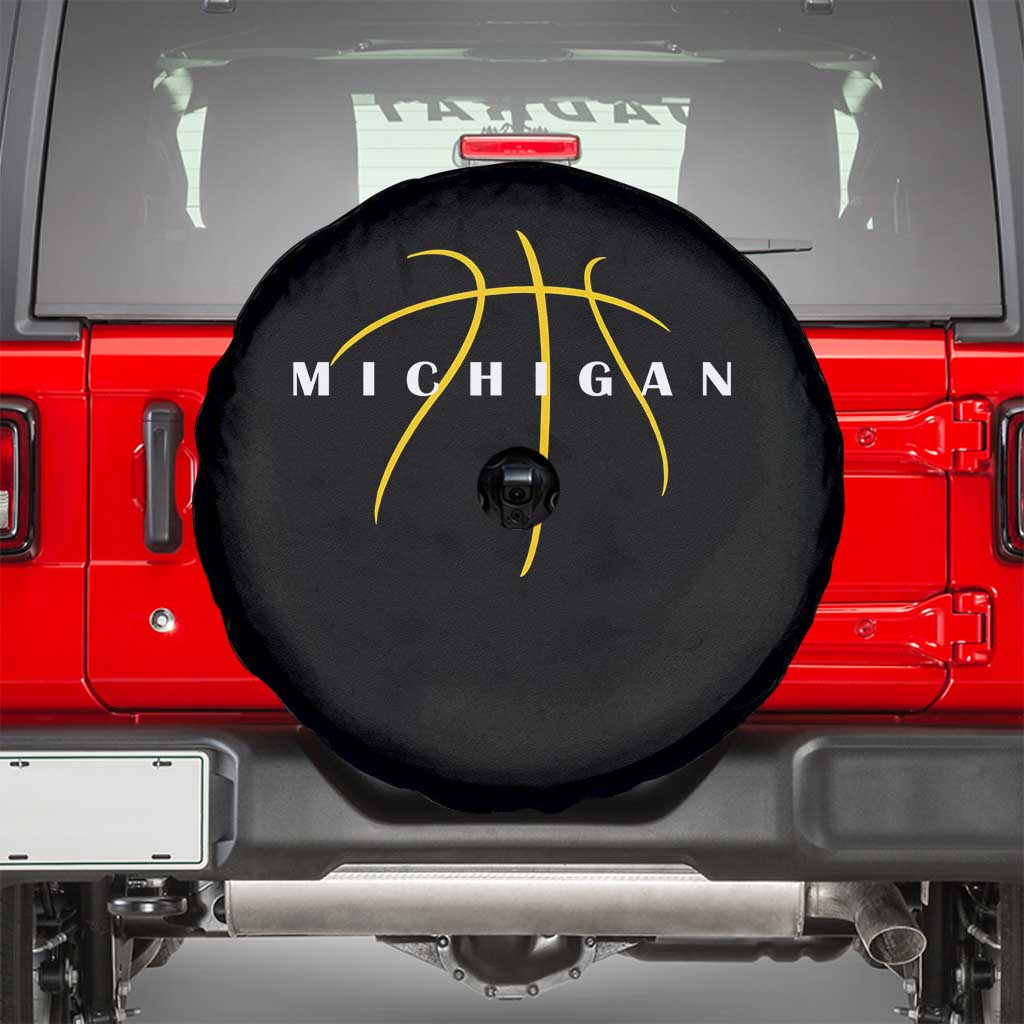 Michigan Fan Basketball Grooves Graphic MI State Spare Tire Cover TS11 Black Print Your Wear