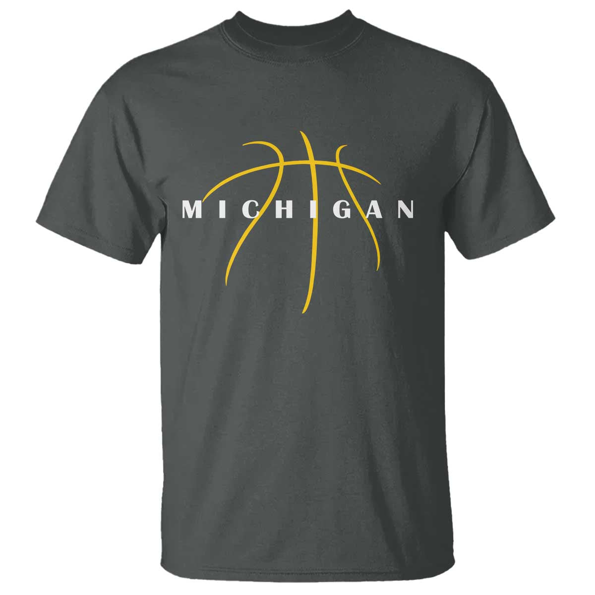 Michigan Fan Basketball Grooves Graphic MI State T Shirt TS11 Dark Heather Print Your Wear