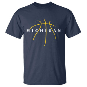 Michigan Fan Basketball Grooves Graphic MI State T Shirt TS11 Navy Print Your Wear