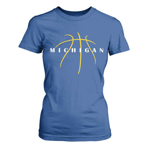 Michigan Fan Basketball Grooves Graphic MI State T Shirt For Women TS11 Royal Blue Print Your Wear